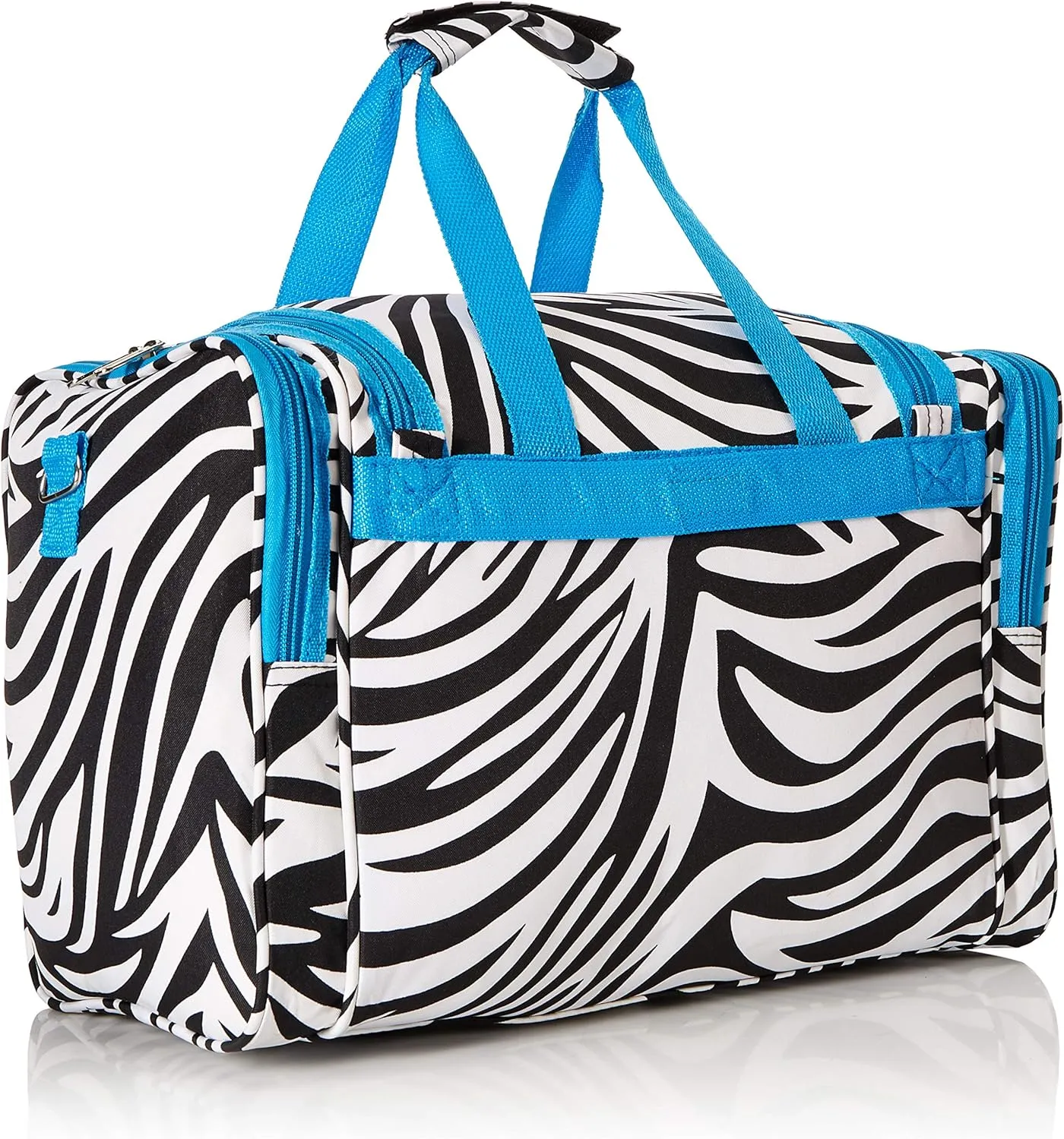 World Traveler 81T16-163-T-1 Duffle Bag, One Size, Blue Trim Zebra