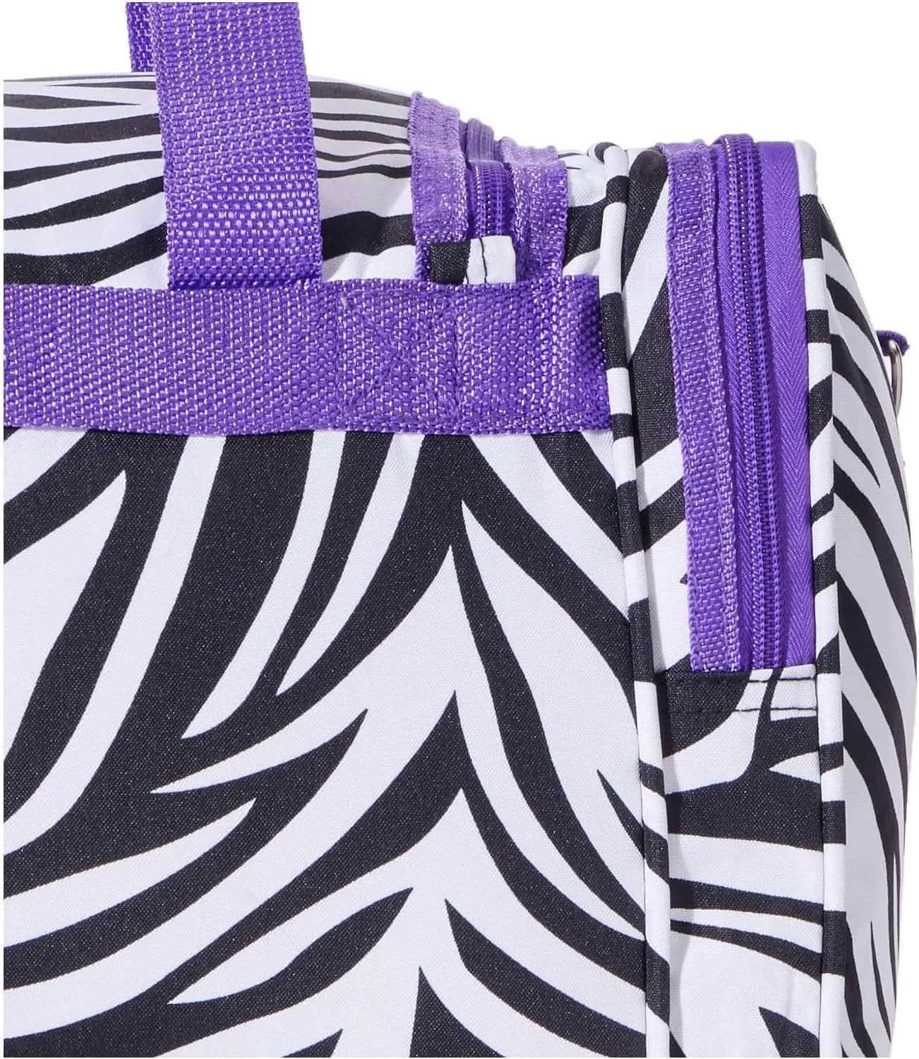 World Traveler 81T16-163AP-1 Duffle Bag, One Size, Dark Purple Trim Zebra