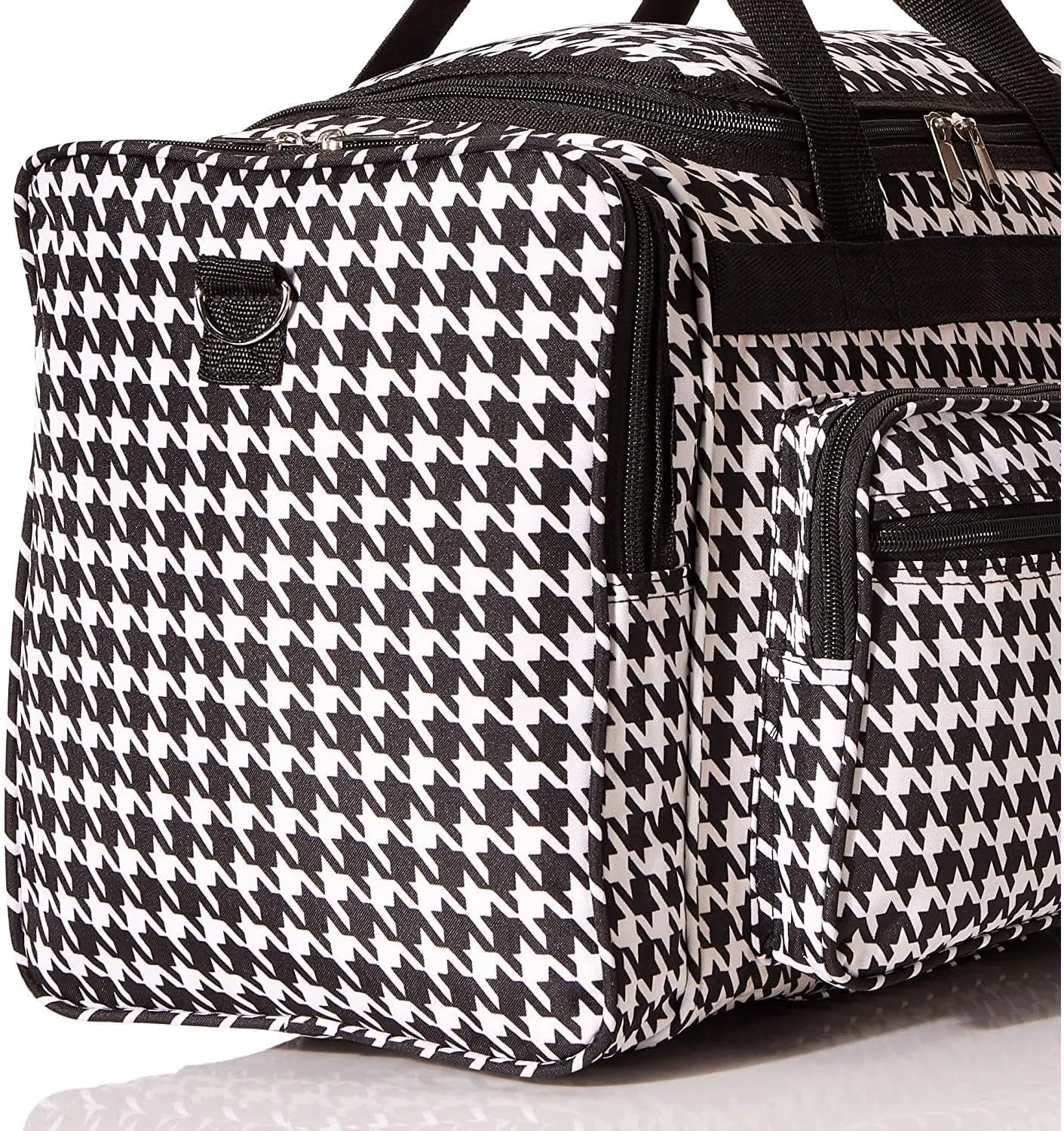 World Traveler 81T16-606B/W Duffle Bag, One Size, Black Trim Houndstooth