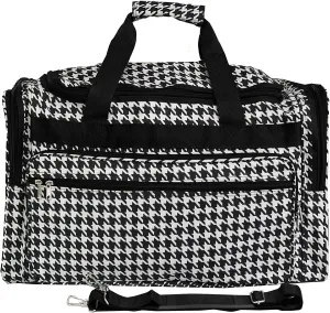 World Traveler 81T16-606B/W Duffle Bag, One Size, Black Trim Houndstooth