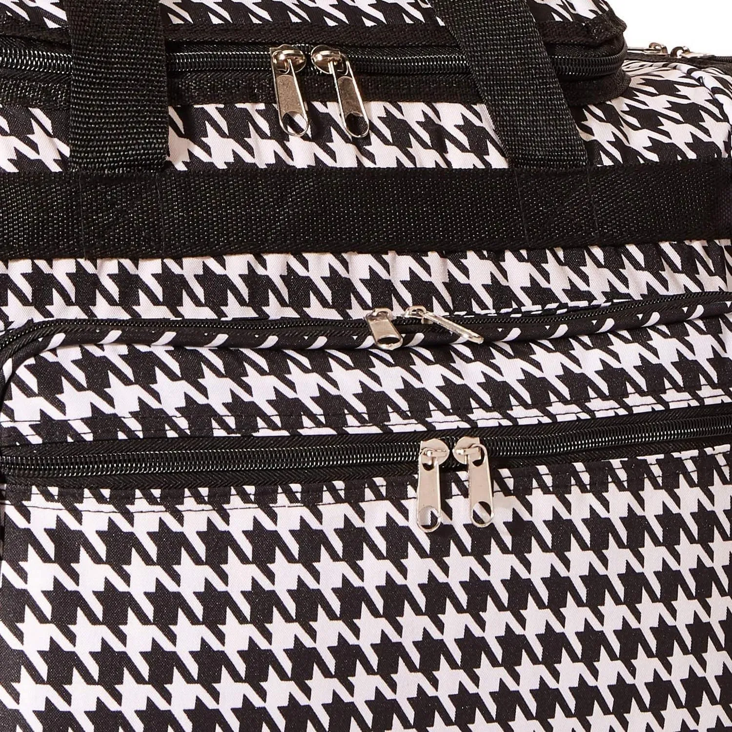World Traveler 81T16-606B/W Duffle Bag, One Size, Black Trim Houndstooth