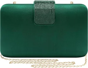 XXGJOALD-Mulian LilY Gold Satin Rhinestones Evening Bags Party Bridal Clutch Purse For Women Prom Clutch