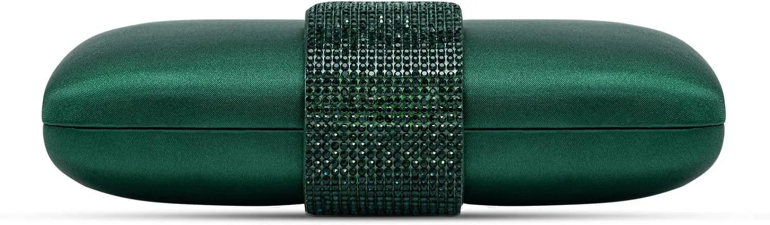 XXGJOALD-Mulian LilY Gold Satin Rhinestones Evening Bags Party Bridal Clutch Purse For Women Prom Clutch