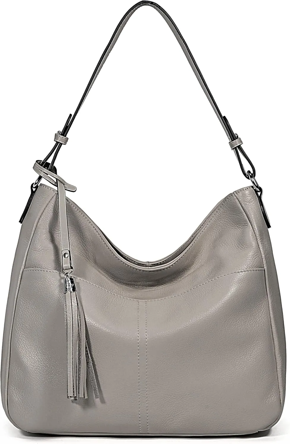 YALUXE Women's Genuine Leather Hobo Handbags Purses Shoulder Bags Crossbody Bags with Multiple Pockets