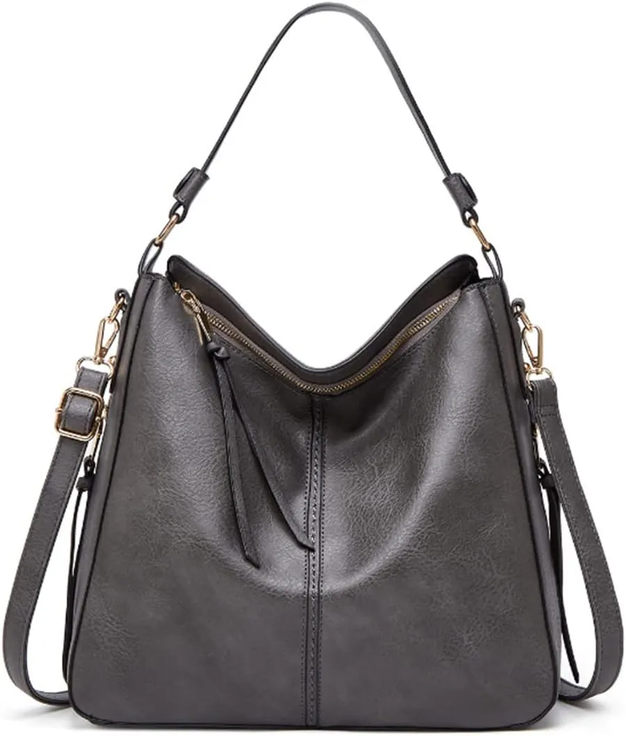 YAQUNICER Women Classic Tote Bag Tassel Pendant Shoulder Bags PU Crossbody Purse