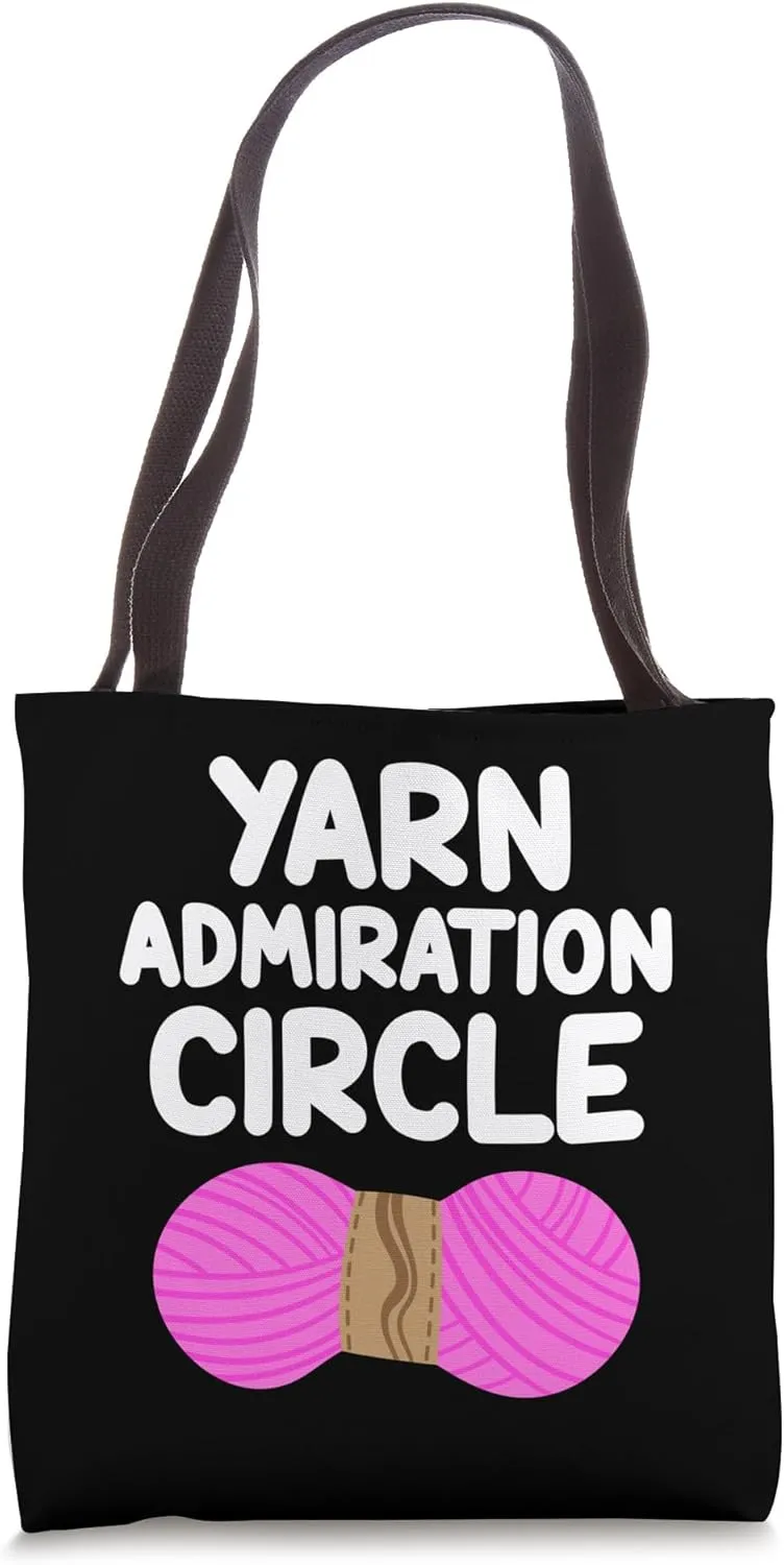Yarn Admiration Circle Knit Crochet Hobby Macrame Needle Tote Bag