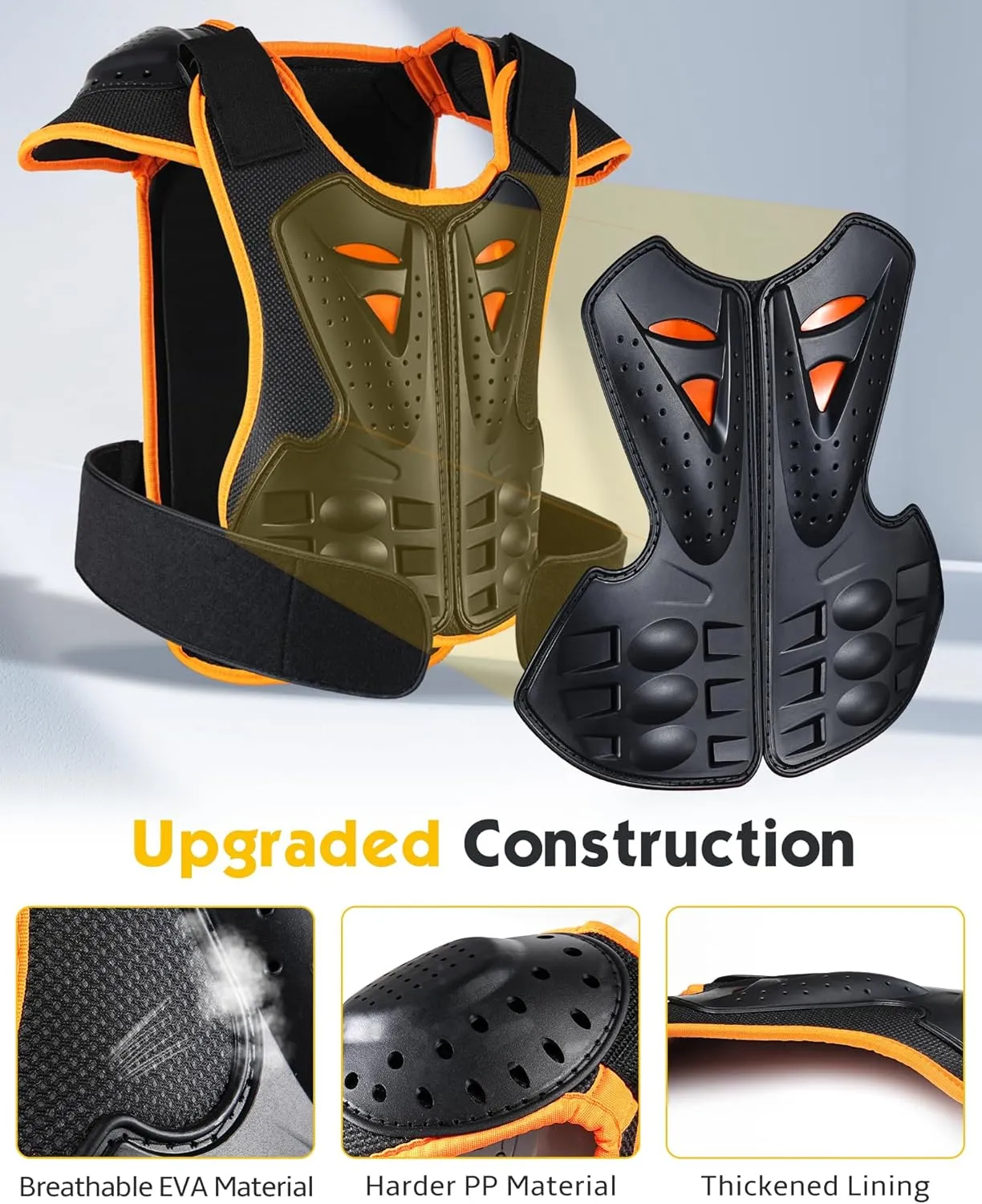 Youth Dirt Bike Gear, JUSTDOLIFE 5 PCS Motorcycle Armbor Protection Jacket, Kids Motorcycle Armor with Knee Pads Elbow Pads Chest Protector Racing for Outdoor Sports