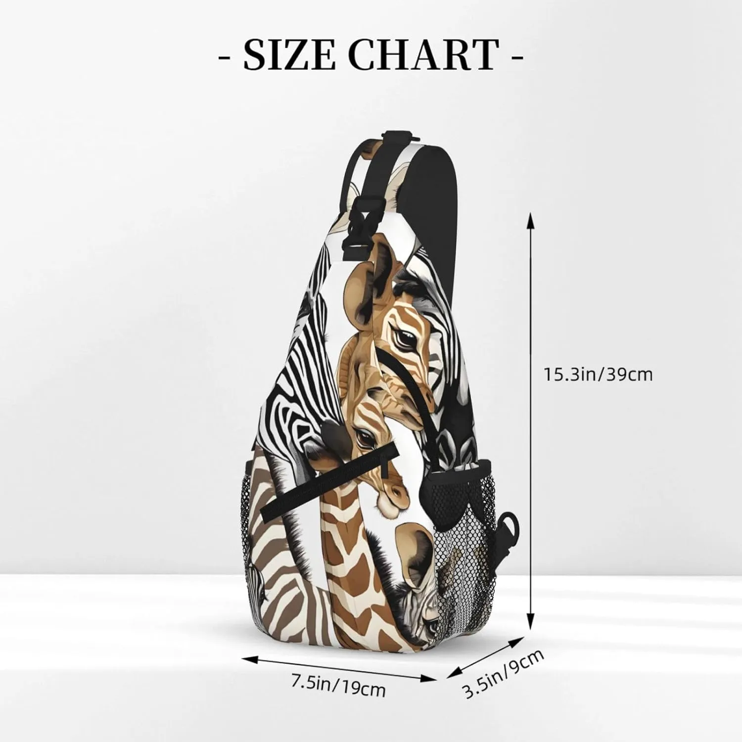 Zebra And Giraffe Print Cross Chest Bag Diagonally For Short-Distance Travel And Daily Use