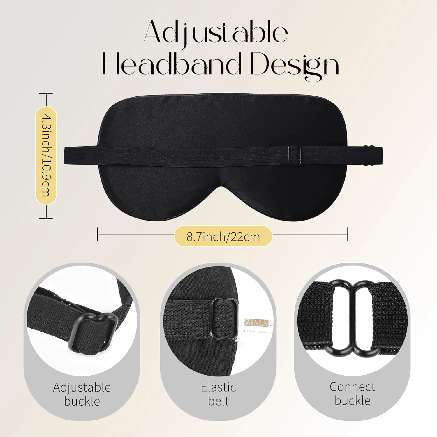 ZIMASILK 2 Pack 100% Natural Silk Sleep Mask, Adjustable Super-Smooth Soft Eye Mask for Sleep, Multiple Color Options (2 Pack,Black)