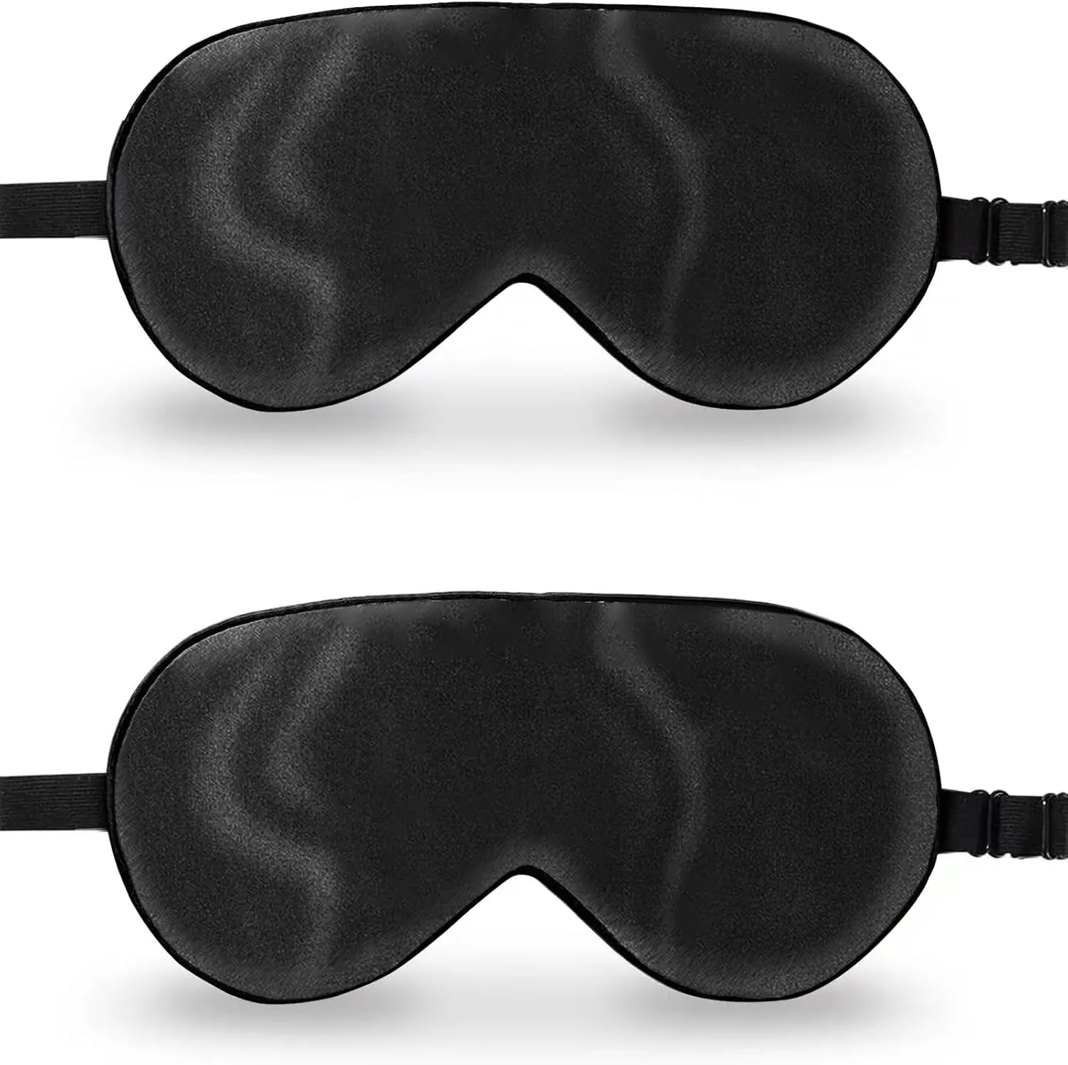 ZIMASILK 2 Pack 100% Natural Silk Sleep Mask, Adjustable Super-Smooth Soft Eye Mask for Sleep, Multiple Color Options (2 Pack,Black)