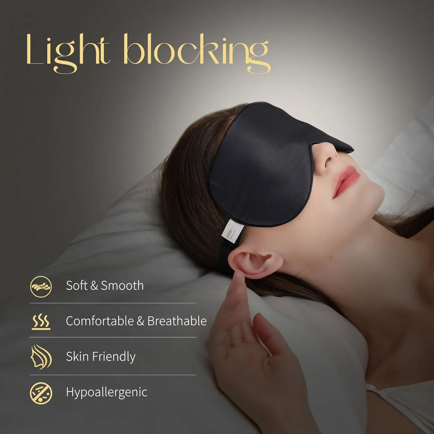ZIMASILK 2 Pack 100% Natural Silk Sleep Mask, Adjustable Super-Smooth Soft Eye Mask for Sleep, Multiple Color Options (2 Pack,Black)