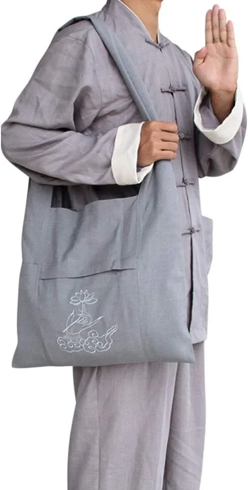 ZooBoo Shoulder Man Buddhist Bag - Buddhist One Shoulder Embroidery Bag for Uniform Suit - Cotton and Canvas