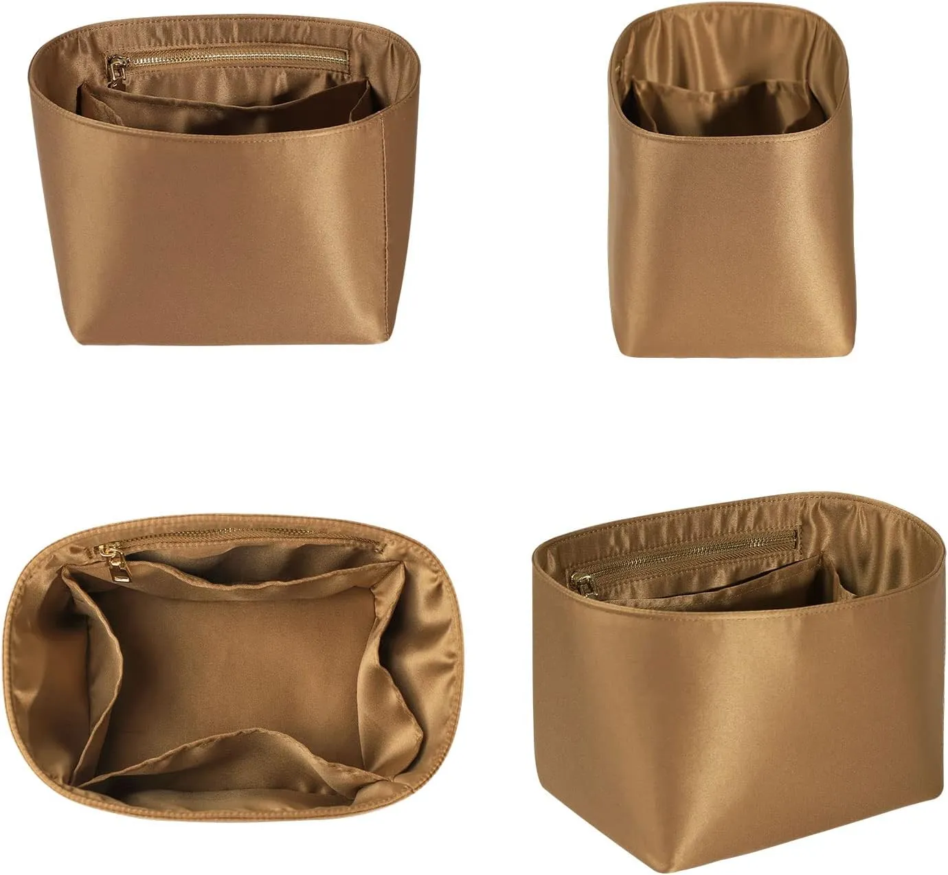 ZTUJO Picotin 18 Organizer Hermes, Picotin bag insert, Luxury Purse Organizer Insert Silky Smooth Fits picotin 22 Bags (Brown)